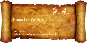 Homola Andor névjegykártya