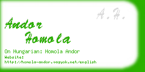 andor homola business card